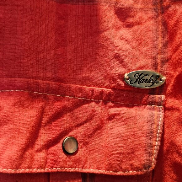 Harley-Davidson Pink Plaid Short Sleeve Shirt size 1W - Picture 4 of 6